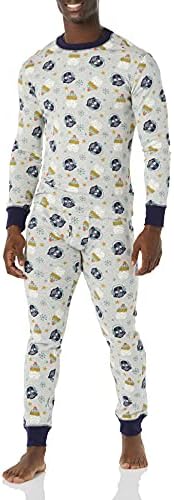 Amazon Essentials Disney | Marvel | Star Wars Men's Snug-Fit Pajama Sleep Sets, Star Wars Winter - Mens Snug-fit, Large