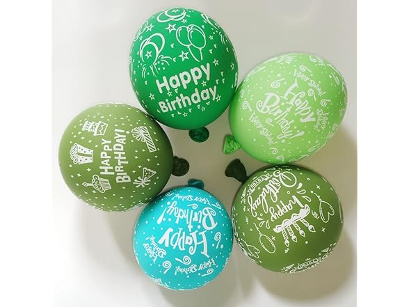 TAIHEBB 52 Pcs Green Birthday Balloons