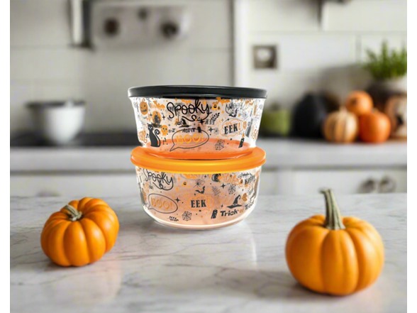 Halloween Glass Food Storage Set 8-Piece