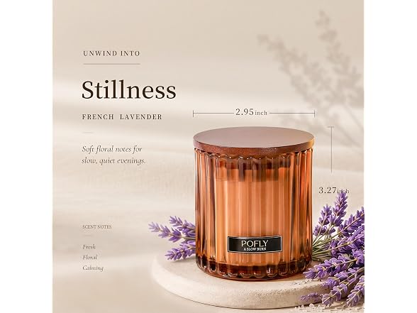 POFLY French Lavender Scented Candle