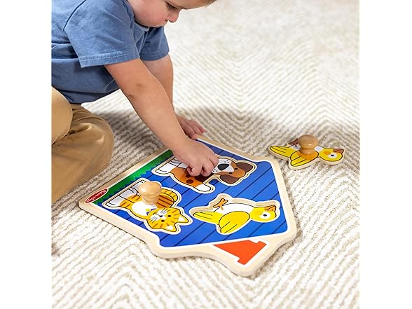 Melissa & Doug Wooden Jumbo Peg Puzzle