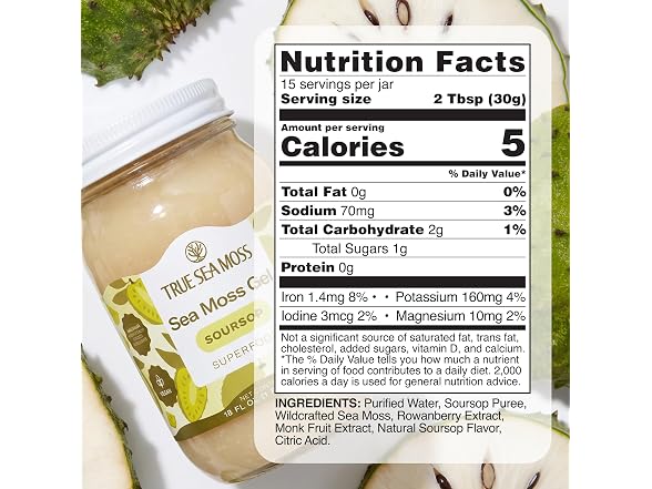 TrueSeaMoss Soursop Sea Moss Gel 16oz