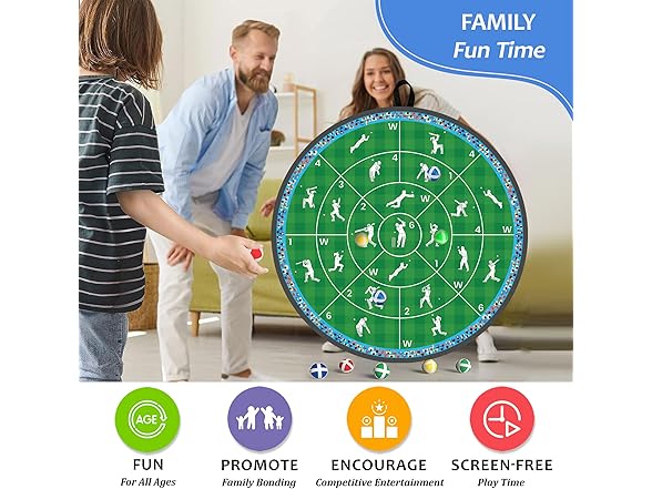 CRICBABY Cricket Dart Game, Double Sided