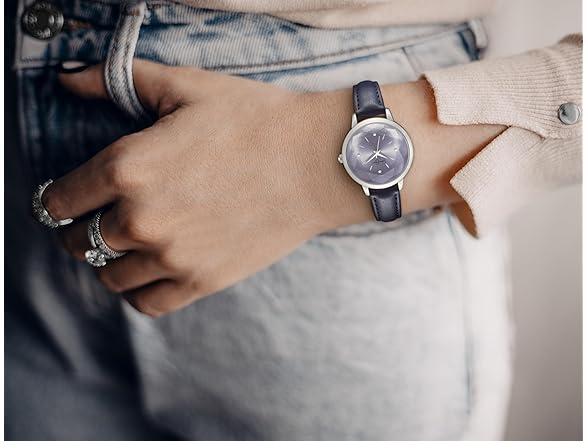 Jessica Simpson Leather Watch Round Dial