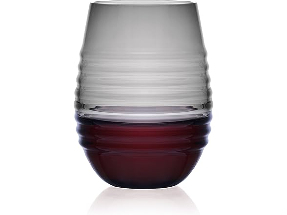 Mikasa Ciara Smoke Set of 4 Stemless Wine Drinking Glasses