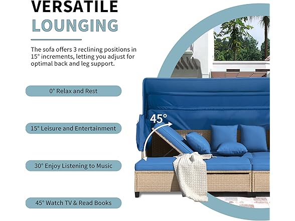 Merax 4 Piece Wicker Patio 4 Seater Sofa Set