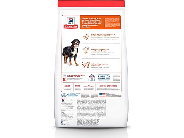 HILL'S Science Diet Large Breed Adult Dry Food, 35 lb.
