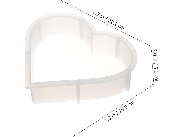 Silicone Heart Mold for Resin Bookends,