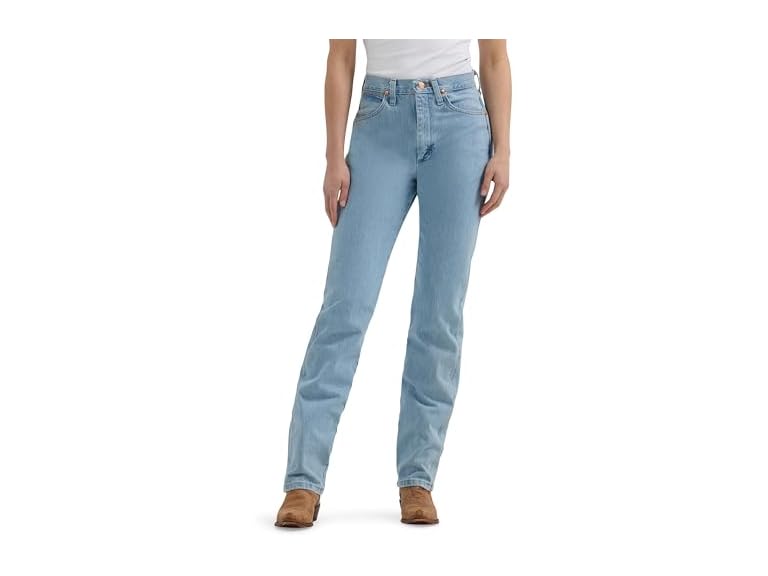 Wrangler Cowboy Cut High Rise Slim Fit Tapered Leg Jean Bleach