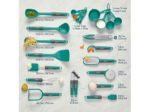 Pyrex 22-Piece Kitchen Cooking Utensils Set