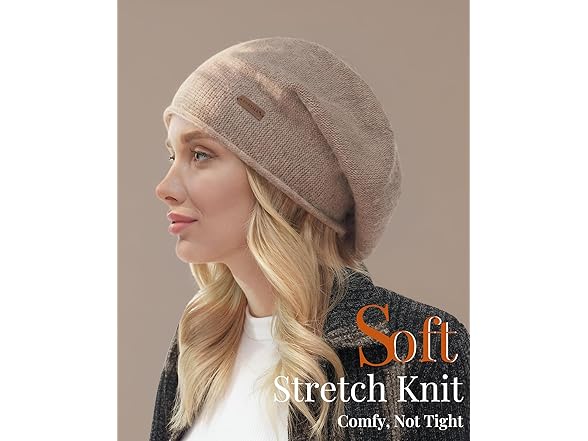 FURTALK Slouchy beanie-Mixed Brown
