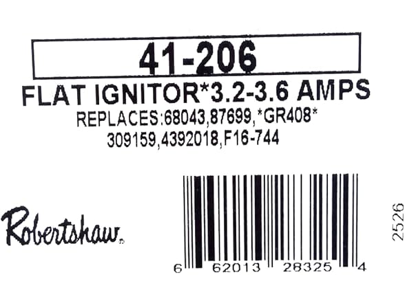 Robertshaw 41-206 MB255890 NORTON OVEN Ignitor