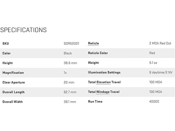 SIG SAUER Romeo5 1X20mm Tactical Hunting Shooting Durable Wa (Open Box)