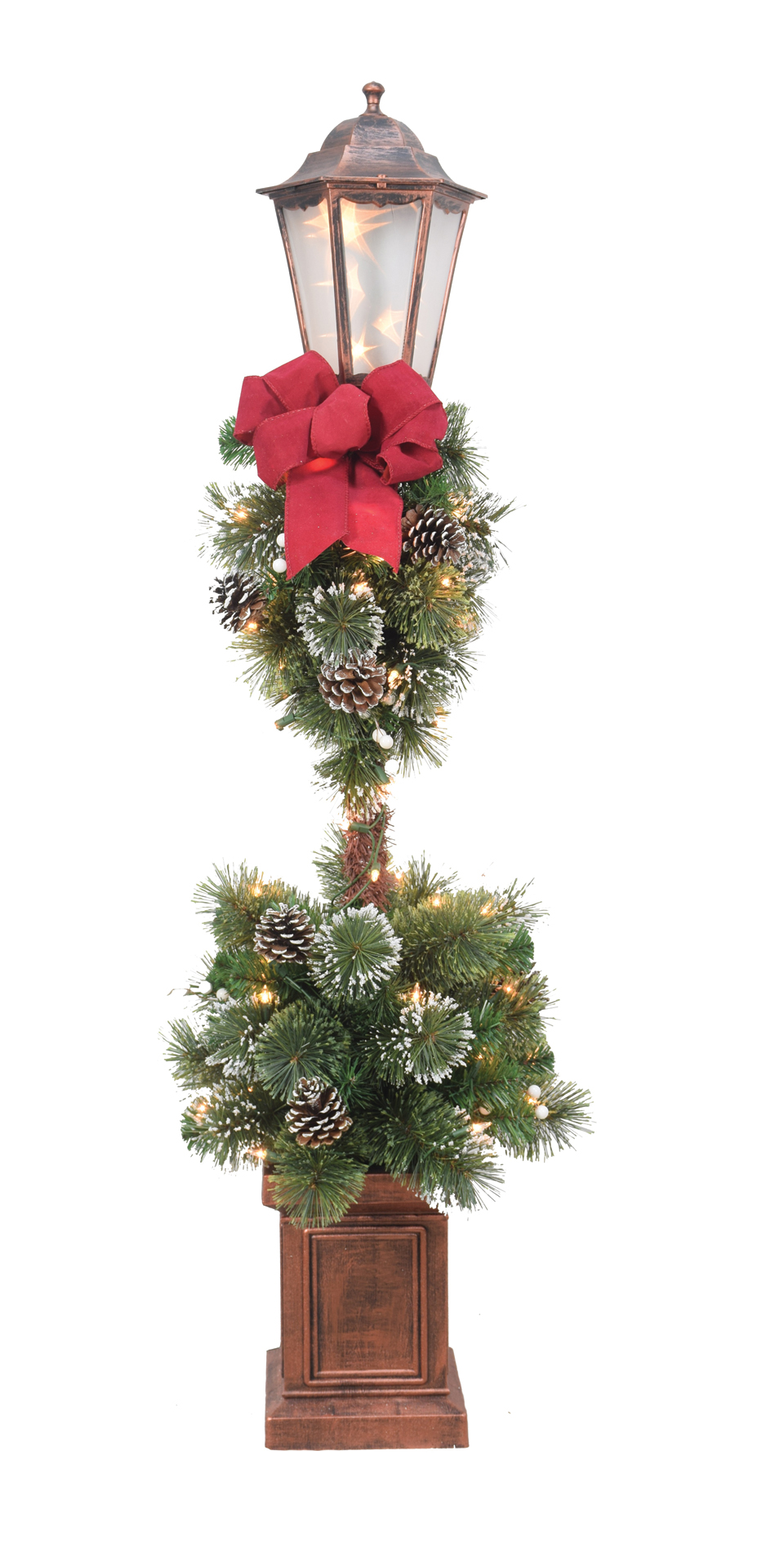 Santa's Workshop, Lamp Post with Big Red Bow - Gallery 2