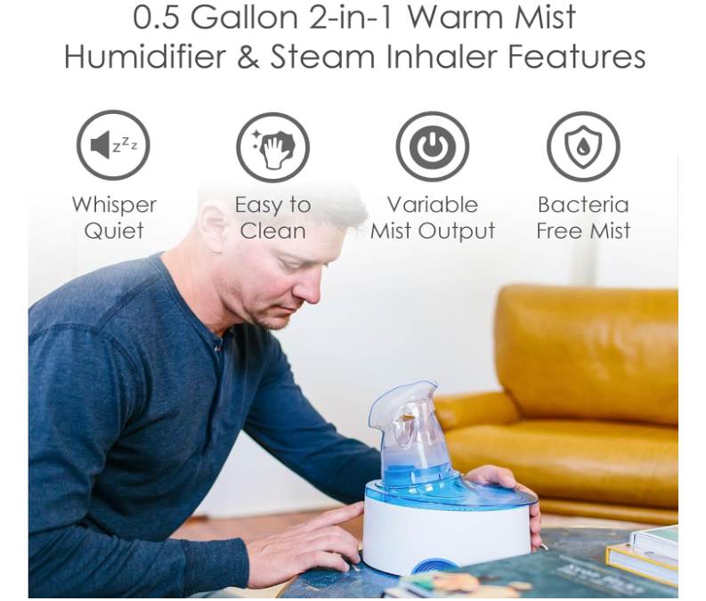 Crane 2-in-1 Humidifier and Steam Inhaler - Gallery 12