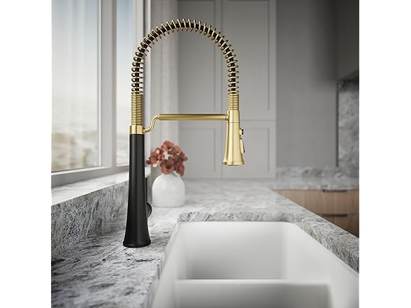 KOHLER K-23765-BMB Tone Faucet Sprayhead Black/Brass