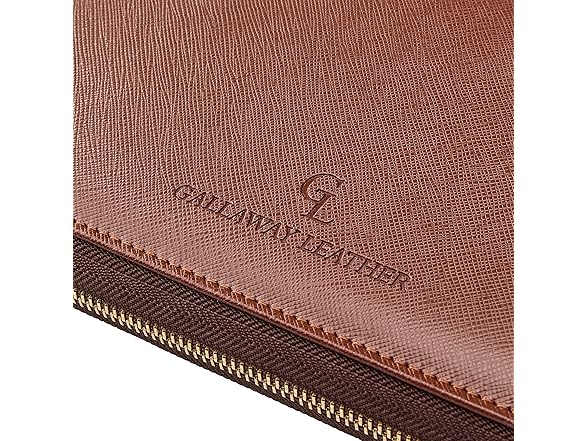 Gallaway Leather Genuine Leather Zippered Portfolio Organizer