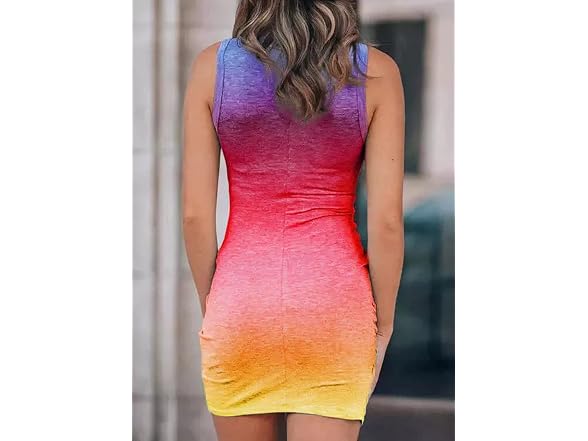 Acelitt Women (XS) Spring Summer Tie Tank Dress