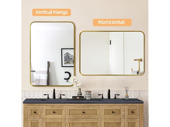 GlasFlength Gold Bathroom Mirror 40x30"