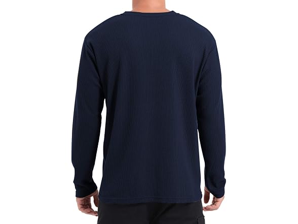 Qualfort Men (M) Waffle Henley Shirt Long Sweater
