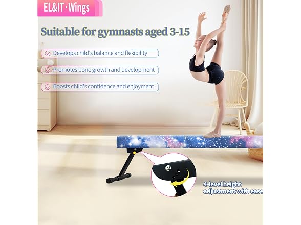 EL&IT Wings 6ft Gymnastic Balance Beam