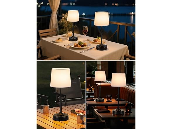 Yochoice Cordless Table Lamp, Adjustable Black
