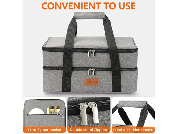 Insulated Double Decker Lunch Bag