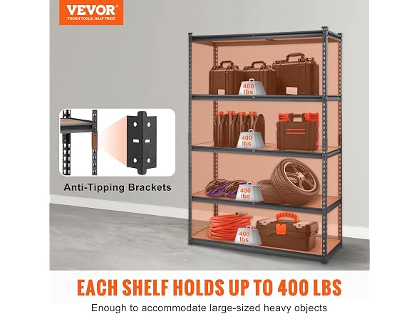 Storage Shelving Unit, 5-Tier Adjustable x48