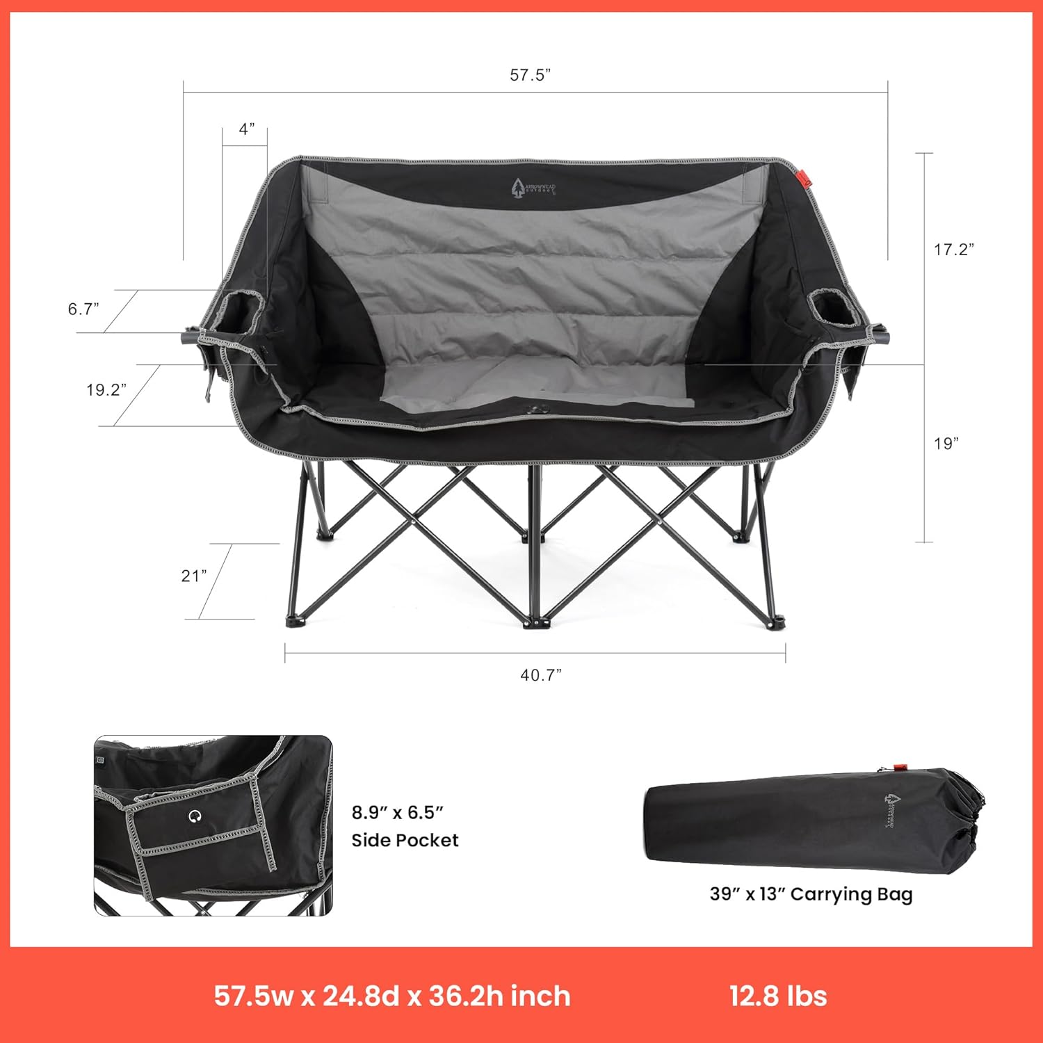 ARROWHEAD OUTDOOR Heated Loveseat (Open Box) - Gallery 14