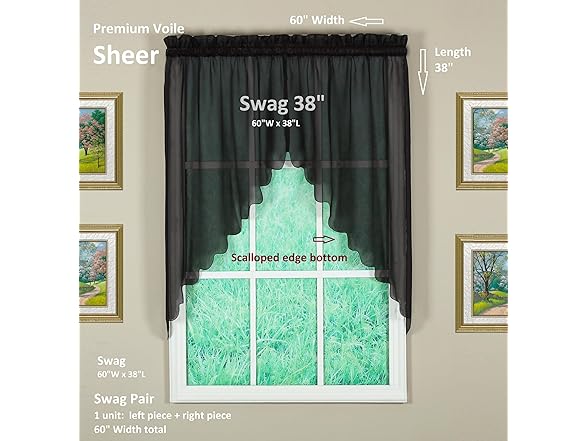 Today's Curtain Emelia Original Voile Swag Pair