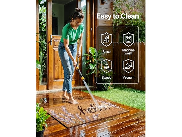 Coir Welcome Mat Floral 17x30