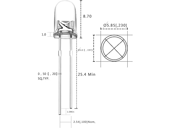 Brilinke 50pcs 5mm LED Diode,LED Light