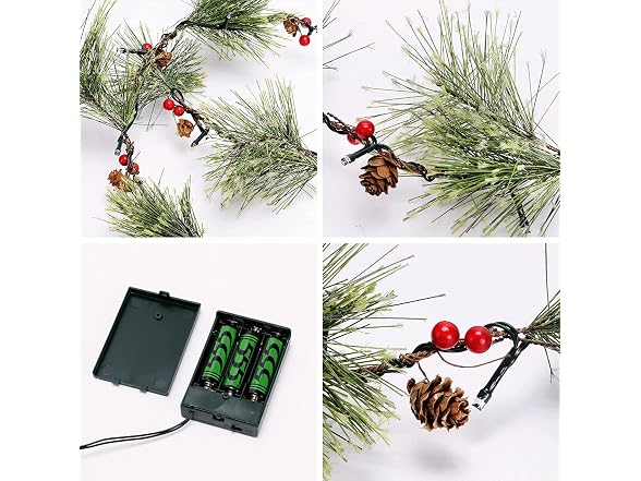 PROWREATH Christmas Smokey Pine Garland, - Gallery 2
