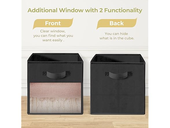 STORAGEIDEAS Storage Cubes, 13 Inch Cube Storage Bins Black