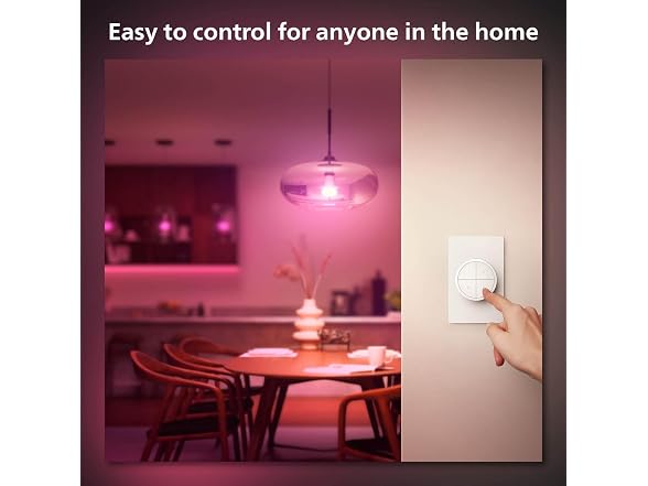 Philips Hue Wall Tap Dial Light Switch, Portable, White - 1 Pack