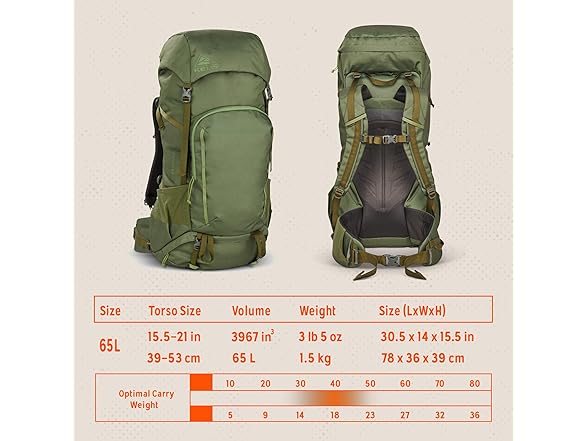 Kelty Asher Backpack (65L Winter Moss)