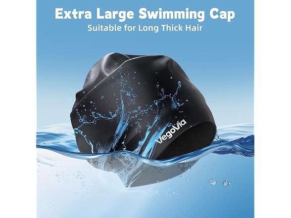 VegoVia Large Swim Cap Black