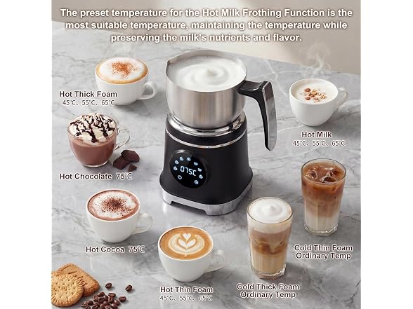 JLFJMGC 7-in-1 Milk Frother & Steamer