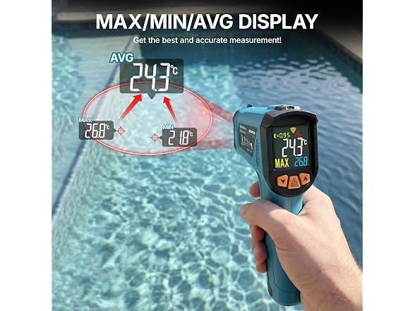 Tilswall Infrared Thermometer, -58°F to Adjustable