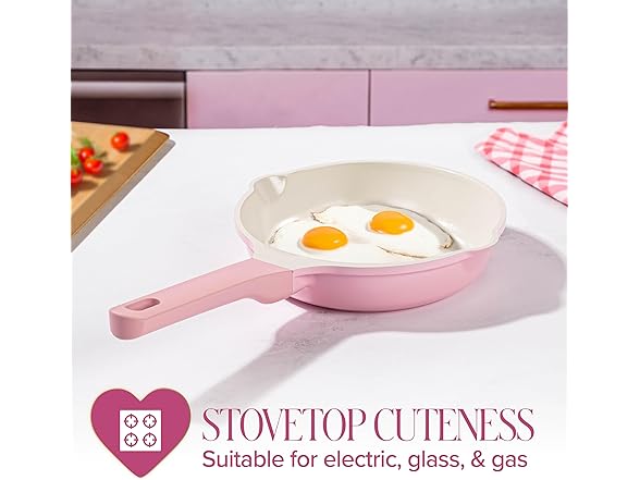 Paris Hilton Ceramic Cast Aluminum Fry Pan Pink