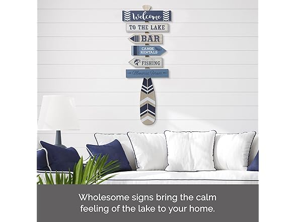 Elements Wood Lake House Wall Sign