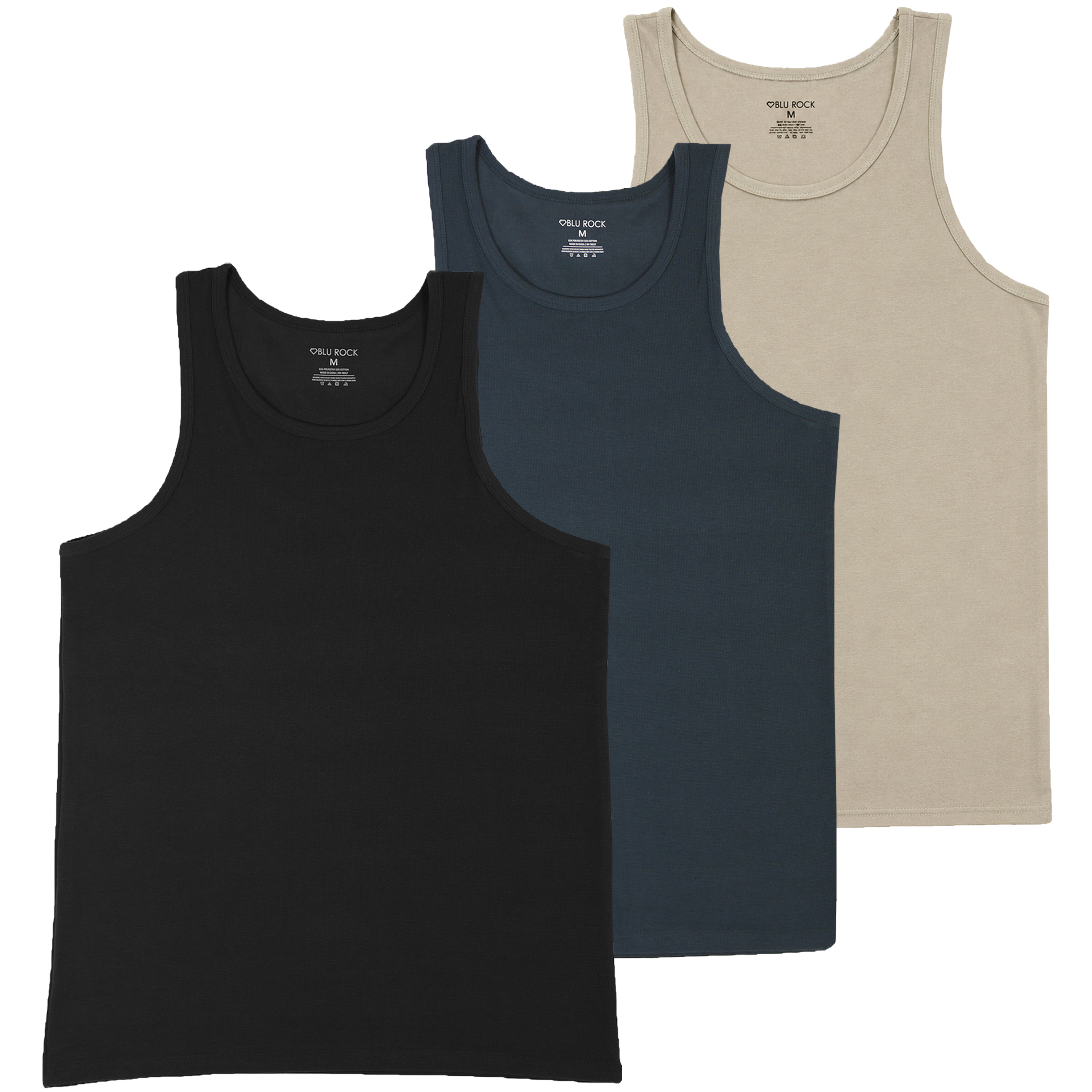 3Pk Mens Micro Waffle Tank Top - Gallery 17