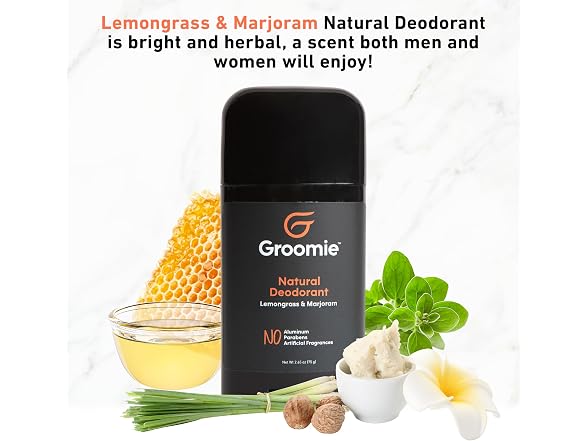 Groomie Natural Deodorant Lemongrass Marjoram
