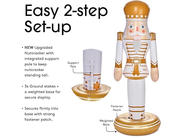 FUNBOY Gold Inflatable Nutcracker – 3.5ft