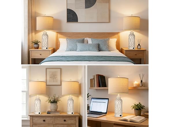 WIHTU 26.5'' White Resin Table Lamps