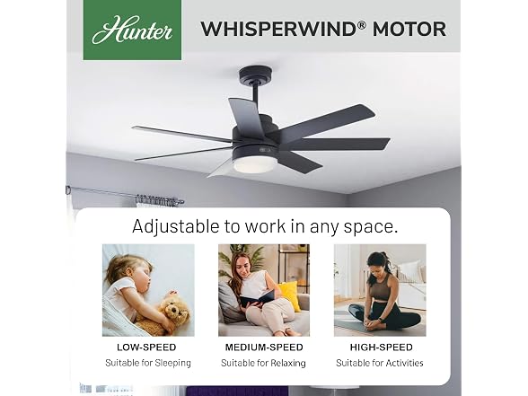 Hunter Fan 52 inch Indoor/Outdoor Matte Black Ceiling Fan
