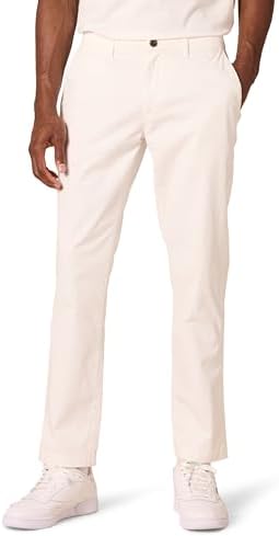 Amazon Essentials Men's Athletic-Fit Washed Comfort Stretch Chino Pant (Previously Goodthreads), White, 38W x 34L