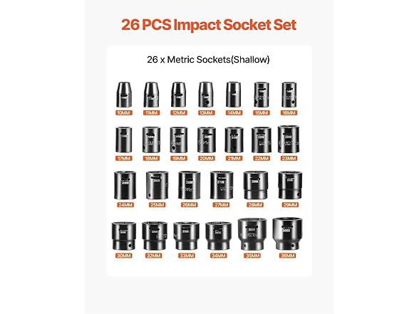 26Piece Impact Socket Set