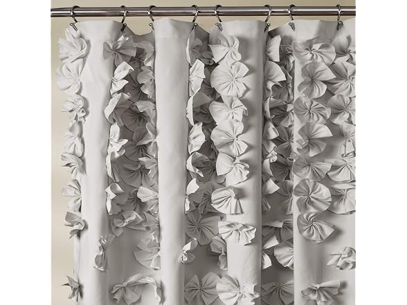 Lush Decor Riley Shower Curtain, 72" W x 72" L, Light Gray