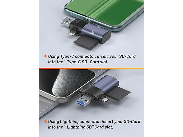 ZOIOT Memory Card Reader with Three Connect
